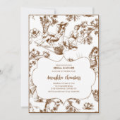 ブラウンアンドホワイトトイレデジュイブライダルシャワー 招待状 (正面)