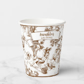 ブラウンアンドホワイトトイレデジュイブライダルシャワー 紙コップ (裏面)