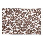 ブラウンアンドホワイトヴィンテージフローラダマスク 枕カバー (裏面)