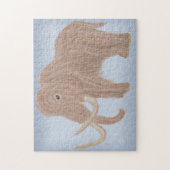 ブラウンアンドライトブルーウーリーマンモスイラストレーション ジグソーパズル (縦)