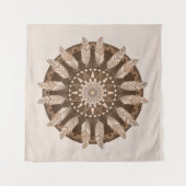 ブラウンアーストーンフェザーマンダラ タペストリー (正面(横))