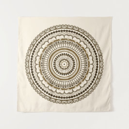 ブラウンアーストーンヘナマンダラ タペストリー