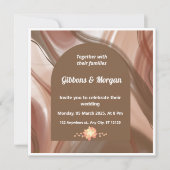 ブラウンアーチ&抽象芸術スワール結婚式招待状 招待状 (正面)