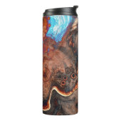 ブラウンアートとオレンジモダンアート タンブラー (回転左)