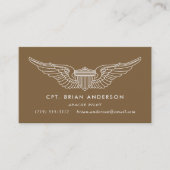 ブラウンアーミーアビエーターパイロットウィングズビジネスカード 名刺 (正面)