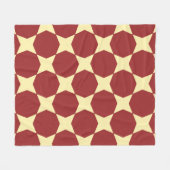 ブラウンイエローサークル六角アートデコレトロパターン フリースブランケット (正面(横))