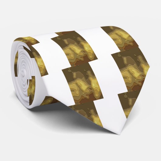 ブラウンイエロージオメトリック抽象芸術デジタルアート ネクタイ (ロール)