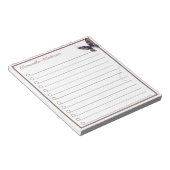 ブラウンイエローブルーバタフライパーソナライズされた名 ノートパッド (アングル)