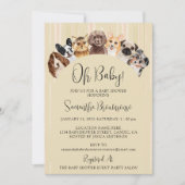 ブラウンイエローベージュオベビードッグ 招待状 (正面)