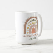 ブラウンイエローボホーレインボー先生のアシスタント名 コーヒーマグカップ (正面右)