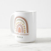 ブラウンイエローボホーレインボー先生のアシスタント名 コーヒーマグカップ (正面左)