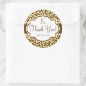 ブラウンイエローレオパードアニマルプリントありがとう ラウンドシール (バッグ)