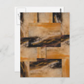 ブラウンイエロー抽象デザイン ポストカード (正面/裏面)