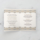 ブラウンイカットオールインワンアナンドKarajシーク結婚ズ 招待状 (内部)