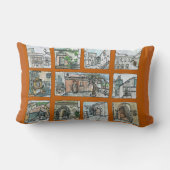 ブラウンイタリアンの村の景色 ランバークッション (裏面)