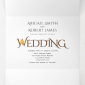 ブラウンイニシャルアンパサンドオレンジバラ秋の結婚式 三つ折り招待状 (内部中)