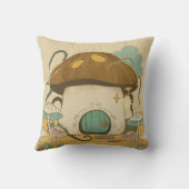 ブラウンイラストレーションフォレストスクエアピロー クッション (裏面)