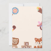 ブラウンイラストレーション赤ちゃんシャワー招待状 招待状 (裏面)