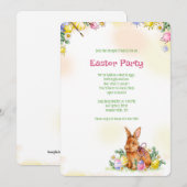 ブラウンイースターバニーパーティー 招待状 (正面/裏面)