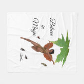 ブラウンウィングス付き可愛い妖精フリースブランケット フリースブランケット (正面(横))