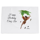 ブラウンウィングス付き可愛い妖精抱き枕 ラージペーパーバッグ (正面)