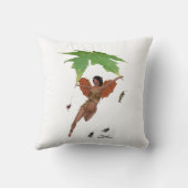 ブラウンウィングス付き可愛い妖精装飾用クッション クッション (裏面)