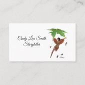 ブラウンウィングズビジネスカードを持つ可愛い妖精 名刺 (正面)