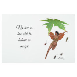 ブラウンウィングメタルウォールアートのかわいい妖精 メタルプリント