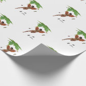 ブラウンウィングラップ付き可愛い妖精紙 ラッピングペーパー (角)