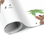 ブラウンウィングラップ付き可愛い妖精紙 ラッピングペーパー (ロールコーナー)