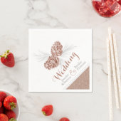 ブラウンウィンターパインコーン結婚アートの紙ナプキン スタンダードカクテルナプキン (インサイチュ)