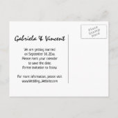 ブラウンウェスタンサドル国結婚式の日付を保存 案内ポストカード (裏面)