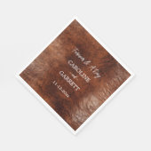 ブラウンウェスタンフェイクレザー スタンダードランチョンナプキン (角)
