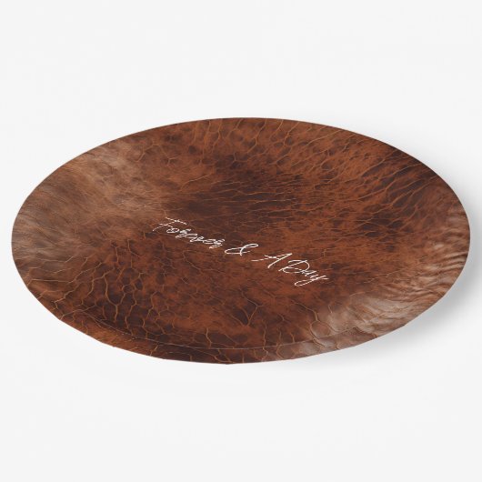 ブラウンウェスタンフェイクレザー ペーパープレート (アングル)