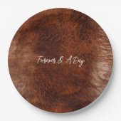 ブラウンウェスタンフェイクレザー ペーパープレート (正面)