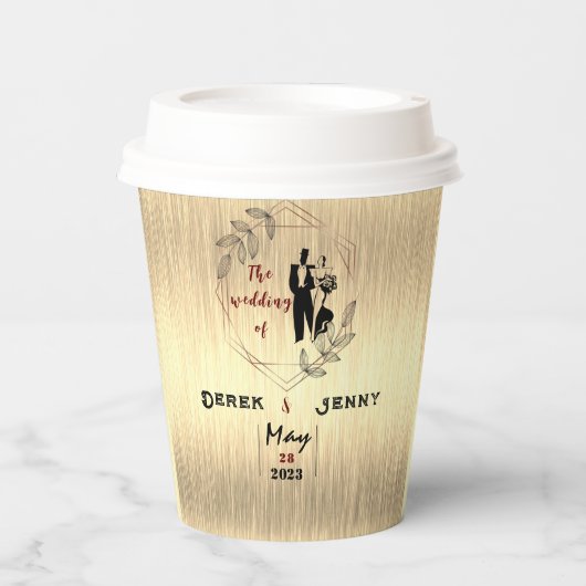 ブラウンウェディング 紙コップ (正面)