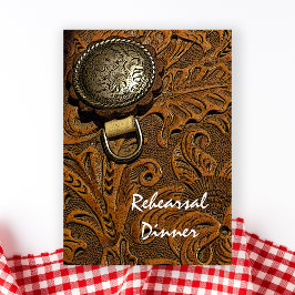 ブラウンウエスタンサドル結婚のリハーサルディナー 招待状