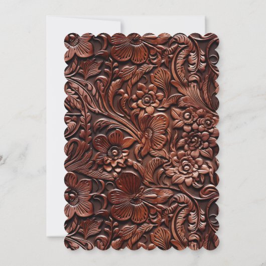 ブラウンウエスタンフラワーズブライダルシャワー 招待状 (裏面)