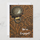 ブラウンウエスタンホースサドル婚約パーティ 招待状 (正面)