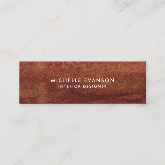 ブラウンウォークールターカラーウッドルックプロフェッショナル スキニー名刺 (正面)