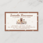 ブラウンウォーターの色の犬の猫の手の印刷ペットシッター 名刺 (裏面)