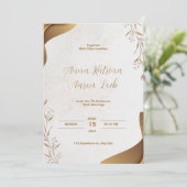 ブラウンウォーターカラーウェディングパーティー招待状 招待状 (スタンド正面)