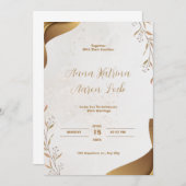 ブラウンウォーターカラーウェディングパーティー招待状 招待状 (正面/裏面)