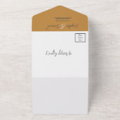 ブラウンウォーターカラー秋 オールインワン招待状 (外側)