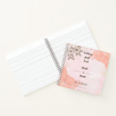 ブラウンウォーターパーソナライズされたカラー結婚ズゲスト ノートブック (内部)