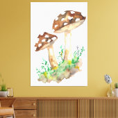 ブラウンウォーター色のキノコ キャンバスプリント (インサイチュ (リビング))