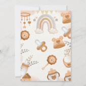 ブラウンウォーター色のベビーシャワー招待状 招待状 (裏面)