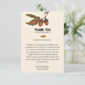 ブラウンウォーター色の格子状秋アコーンベビーシャワー サンキューカード (スタンド正面)