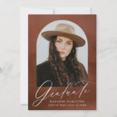 ブラウンウォーター色アーチ7フォトコラージュ卒業 案内状 (正面)