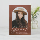 ブラウンウォーター色アーチ7フォトコラージュ卒業 案内状 (スタンド正面)